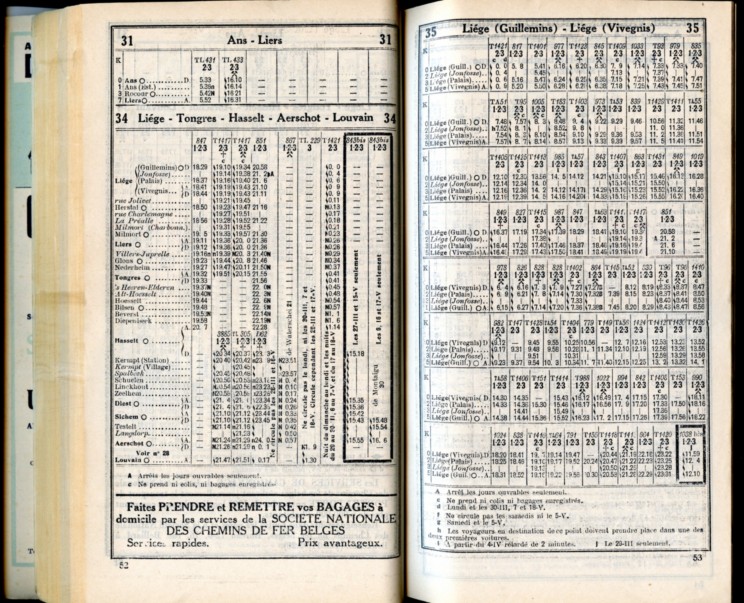 Ligne 34-35 (horaire 1937)