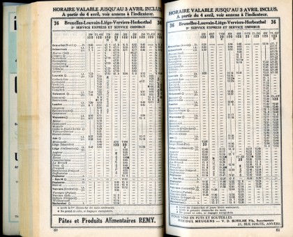 Ligne 36 . 2 (Horaire 1937)