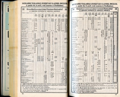 Ligne 36 . 5 (Horaire 1937)