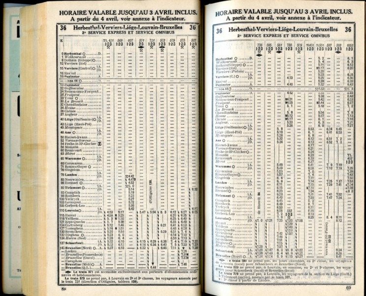 Ligne 36 . 6 (Horaire 1937)