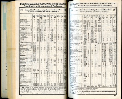 Ligne 36 . 9 (Horaire 1937)