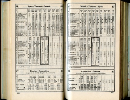 Ligne 63 - 67 (horaire 1937)