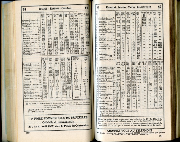 Ligne 66 - 69 (horaires 1937)