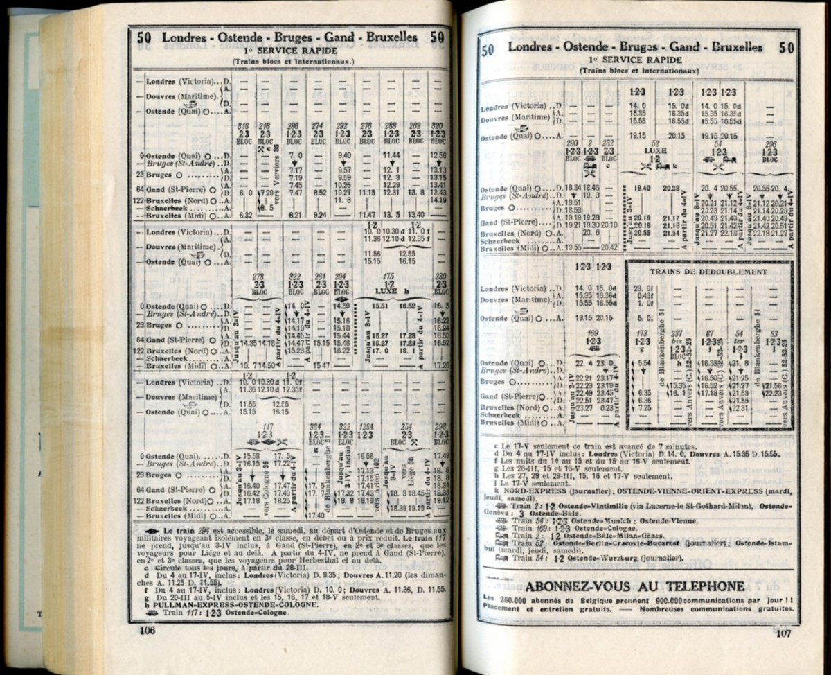 Ligne 50 (2) - Horaire 1937