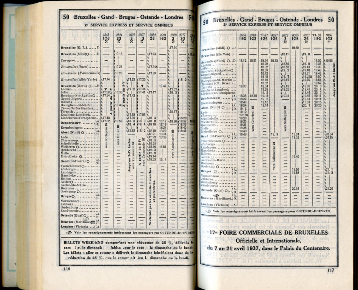 Ligne 50 (6) - Horaire 1937