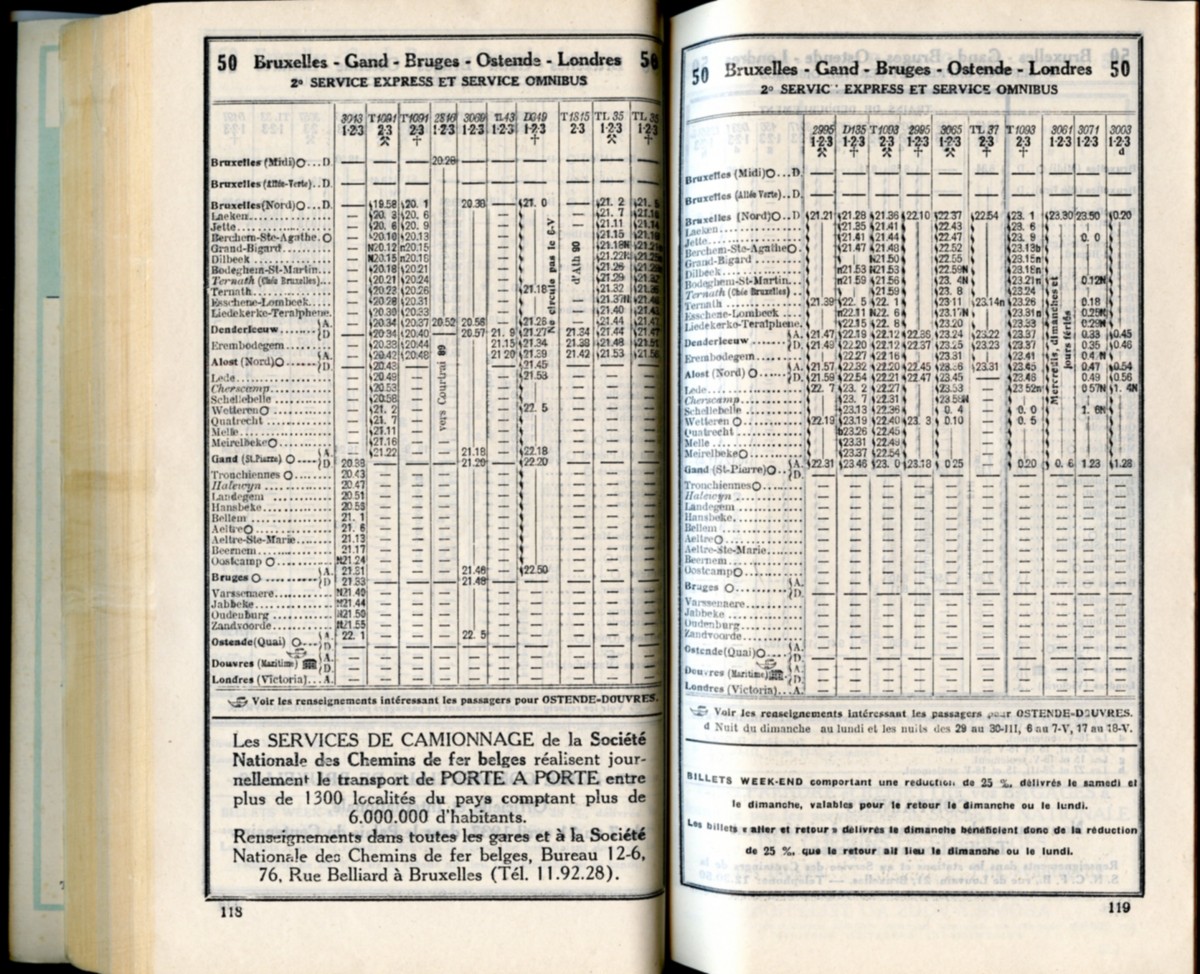 Ligne 50 (7) - Horaire 1937