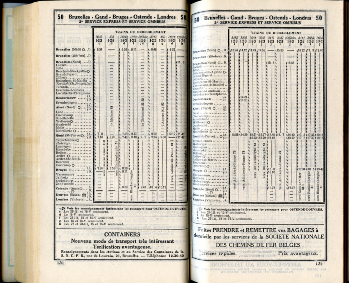 Ligne 50 (8) - Horaire 1937