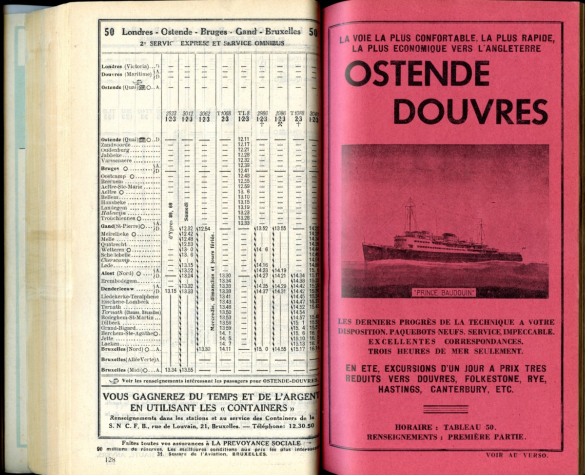 Ligne 50 (12) - Horaire 1937