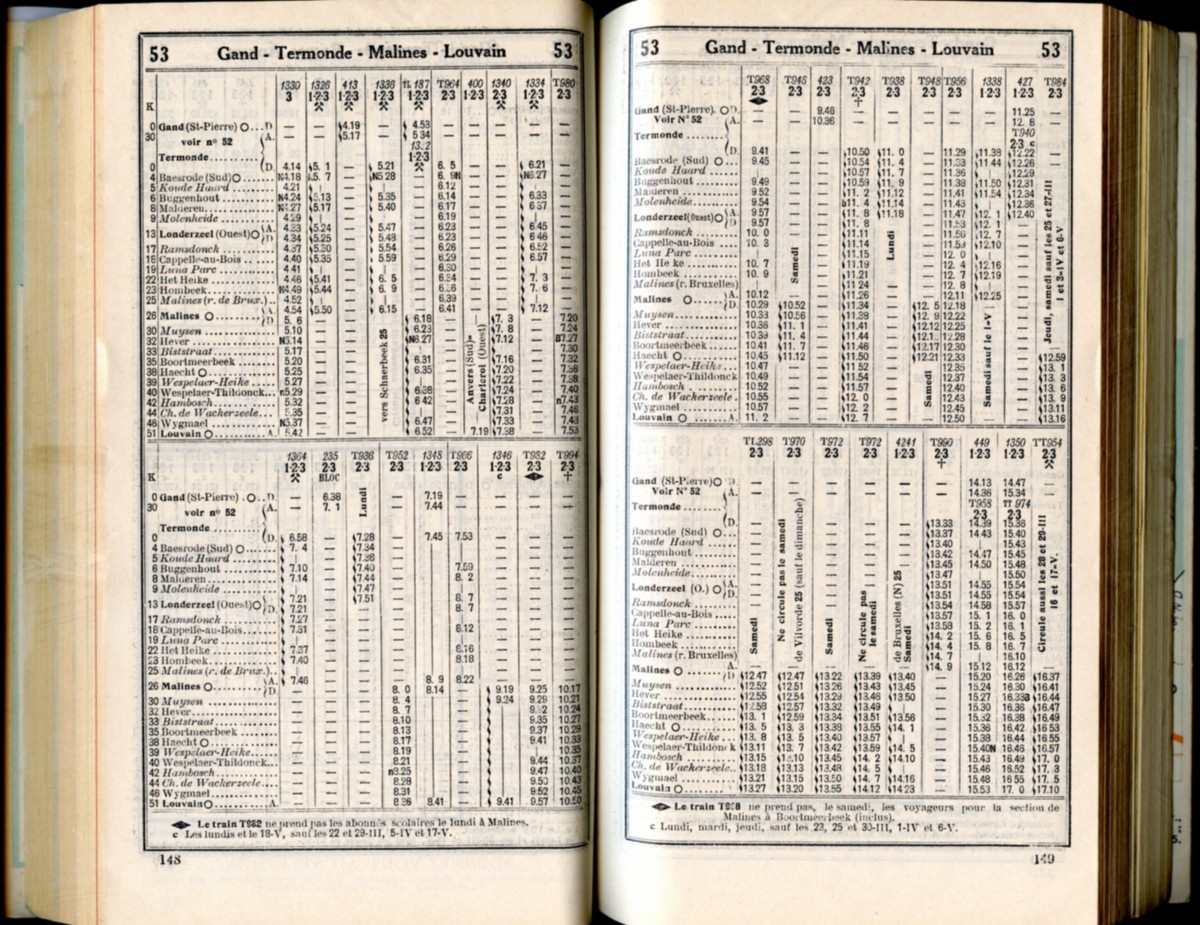 Ligne 53 (1) - Horaire 1937