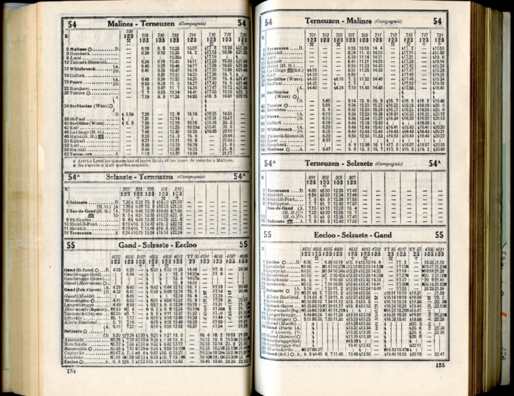 Ligne 54 - 54A - 55 (Horaire 1937)