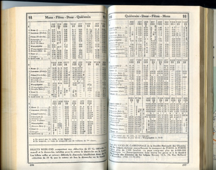 Ligne 98 (horaire 1937)