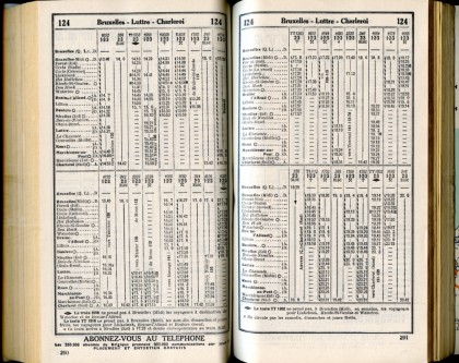 Ligne 124 (2) - Horaire 1937