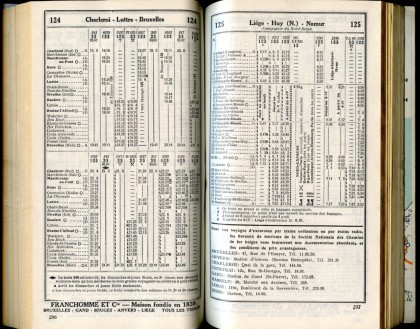 Ligne 124 - 125 (Horaire 1937)