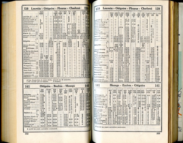 Ligne 139/2 - 141(Horaire 1937)