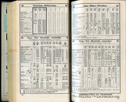 Lignes 38 - 40 (Horaire 1937)