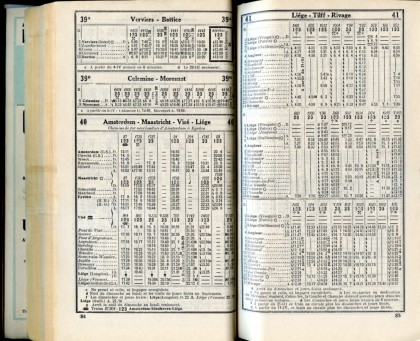 Lignes 39A - 39B - 40 - 41 (Horaire 1937)