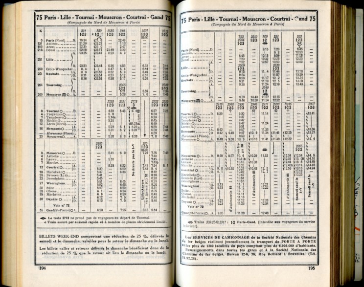 Ligne 75 c (Horaire 1937)