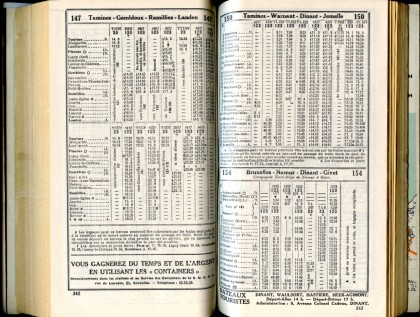 Lignes 147 - 150 - 154 (Horaire 1937)