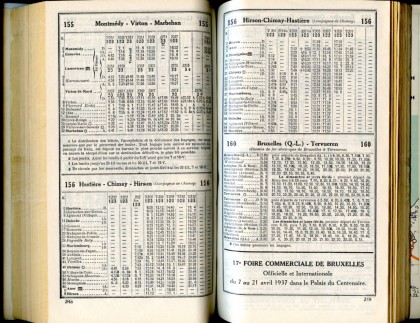 Lignes 155 - 156 - 160 (horaire 1937)