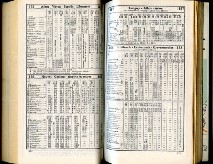 Ligne 165 - 166 - 167 - 168 (Horaire 1937)