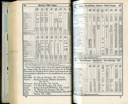 Lignes 41 - 42 - 42A (Horaires 1937)