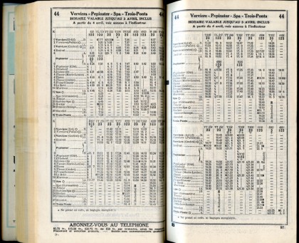 Ligne 44 - 1 (Horaire 1937)