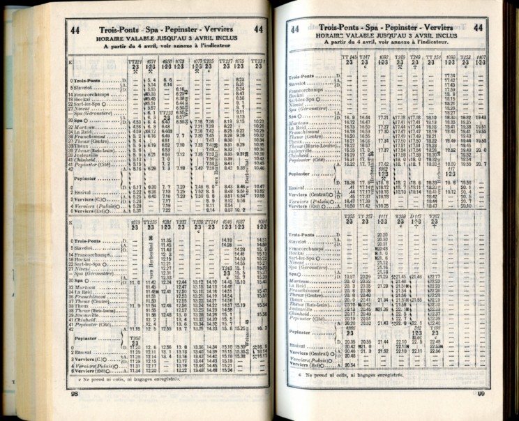 Ligne 44 - 2 (Horaire 1937)