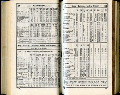 Lignes 100 - 108 - 109 (Horaire 1937)