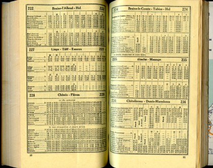 Lignes bus 222 - 227 - 228 - 234 - 235 - 236 (Horaire 1937)