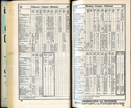 Ligne 23 (Horaire 1937)