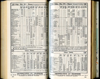 Lignes 125 - 126 (Horaire 1937)