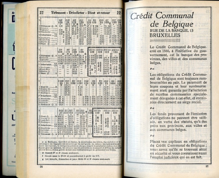 Ligne 22 (Horaire 1937)