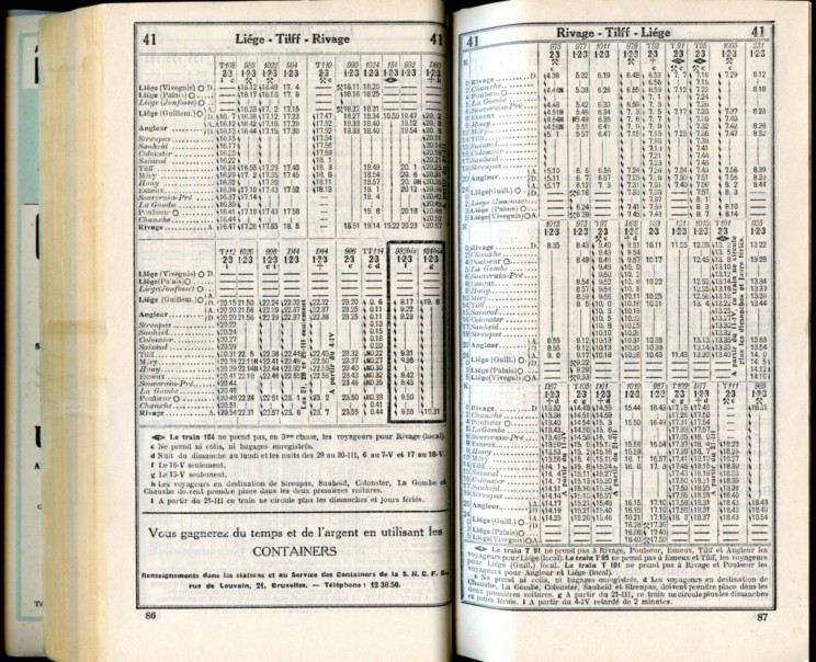 Ligne 41 (Horaire 1937)