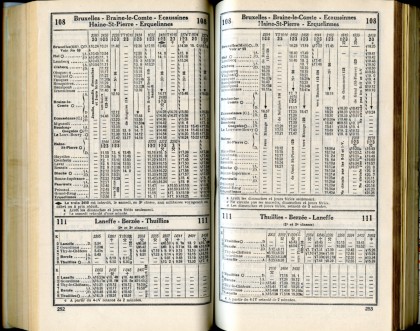 Lignes 108 - 111 (Horaires 1937)