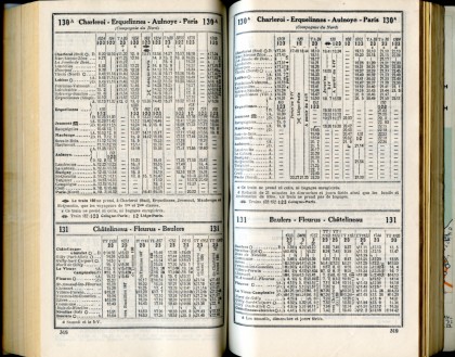 Lignes 130A - 131 (Horaires 1937)