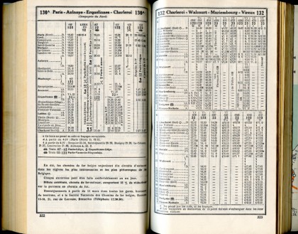 Lignes 130A - 132 (Horaires 1937)