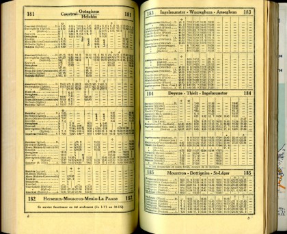 Lignes bus 181 - 182 - 183 - 184 - 185 (Horaires 1937)
