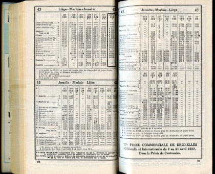 Ligne 43 (Horaire 1937)