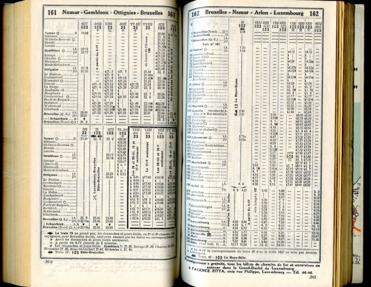 Lignes 161 - 162 (Horaires 1937)