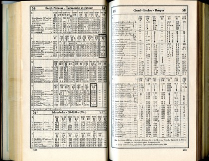 Lignes 56 - 57A - 58 (Horaires 1937)