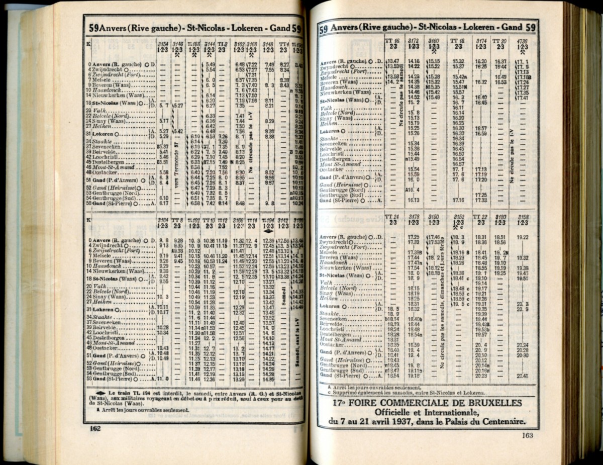 Ligne 59 - 1 (Horaire 1937)