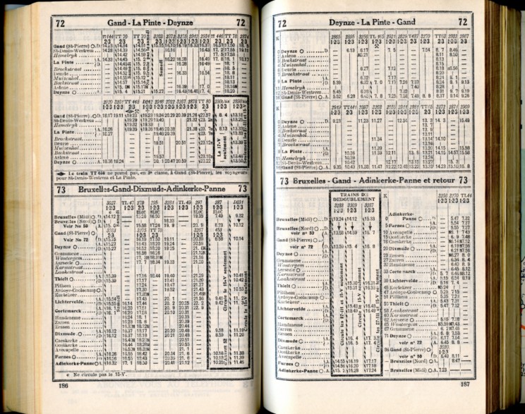 Lignes 72 - 73 (Horaires 1937)