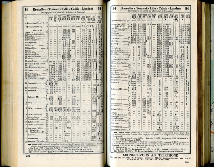 Ligne 94 - 1 (Horaire 1937)