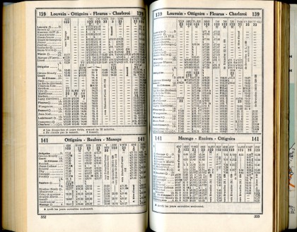 Lignes 139 - 141 (Horaires 1937)