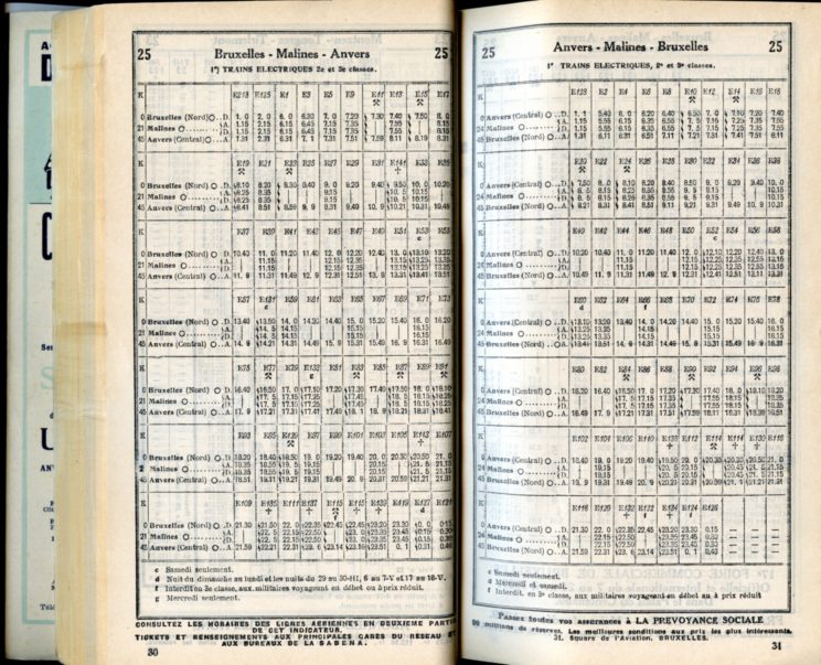 Ligne 25 _ 1 (Horaire 1937)