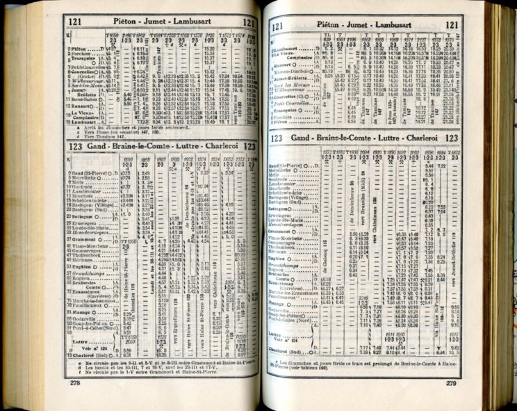 Lignes 121 - 123 (Horaires 1937)