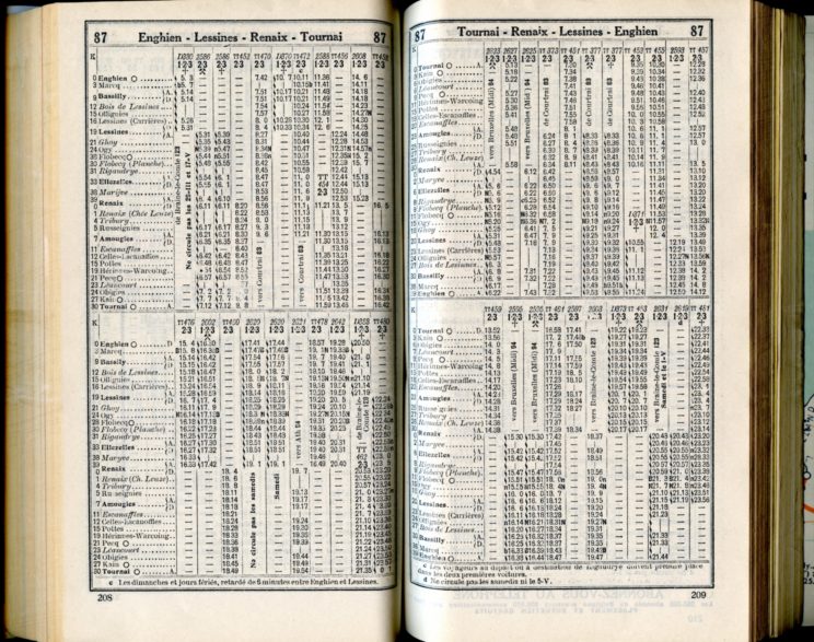 Ligne 87 (Horaire 1937)