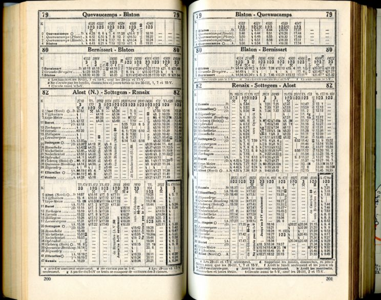 Lignes 79 - 80 - 82 (Horaires 1937)