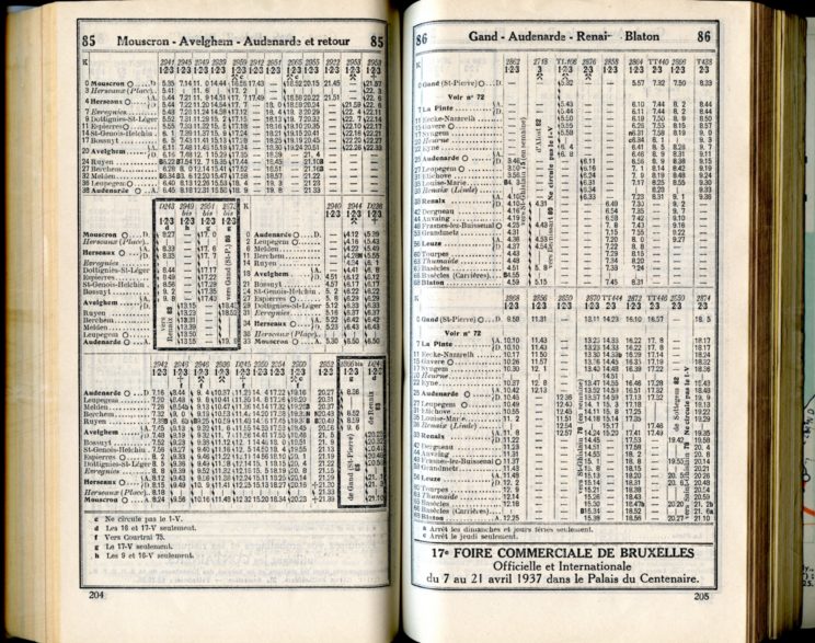 Lignes 85 - 86 (Horaires 1937)