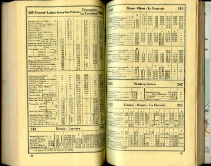 Lignes bus 240 - 241 - 242 - 243 (Horaires 1937)